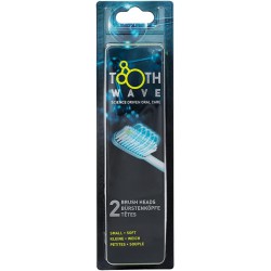 NEW Silk'n ToothWave Brushhead Refill - 2 Pack of Soft Brushes - Small Replacement Head Variation - White