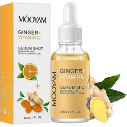 NEW EXP: 9/2026 - 30ML Luniquz Ginger Vitamin C Facial Serum, Daily Brightening Moisturizing Glow Serum, Reduce Facial Dark Spots