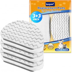 NEW KEEPOW Steam Mop Replacement Pads Compatible with Bissell Powerfresh Steam Mop 1940 1544 1440 Series, 19401, 1544A, 1440, 1940W, 19404, 1806, 1940A, 5938, 19408, 1940Q (6 Pack)