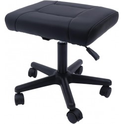 NEW  Footstool on Wheels, 15-20'' Height Adjustable, Lockable Rolling Stool Foot Rest for Office and Gaming Chairs, Load Capacity 330Lbs, Black