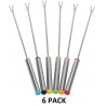 NEW 6Pcs Roasting Sticks Stainless Steel Skewers Perfect Forks for Hot Dogs Smores Fondue Dessert