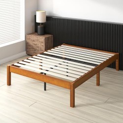 NEW QUEEN  ZINUS Ellie 14 Inch Bamboo Platform Bed Frame, Wood Slat Support, No Box Spring Needed, Easy Assembly, Queen