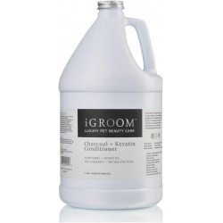 NEW iGroom Charcoal Keratin Dog Conditioner, Luxury Pet Beauty Care, Repairs Enhances Adds Moisture, Made in USA, Summer Fig, 1gal