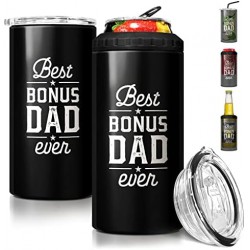 1 NEW SANDJEST 4-in-1 Dad Tumbler Gifts for Dad from Daughter Son - 12oz Funny Old Man Dad Can Cooler Tumblers Cup - Stainless Steel Insulated Cans Coozie Christmas, Birthday, Father's Day Gift