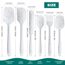 NEW 6 Piece Silicone Spatula Set - Heat Resistant Nonstick Spatulas Set with Stainless Steel Core, Food Grade Silicone Spatulas for Baking Cooking Mixing Kitchen Utensils Set - Dishwasher Safe (White)