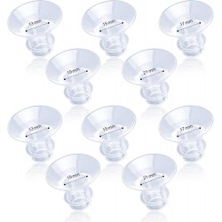 NEW 10pcs Flange Inserts, 13/15/17/19/21mm Silicone Breast Pump Flange Insert Wearable Breast Pump Accessories Compatible with Medela/Spectra/TSRETE/Momcozy S9/S12/S9Pro/S12Pro