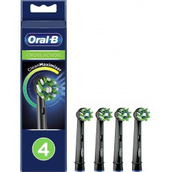 NEW Oral-B Crossaction Electric Toothbrush Replacement Brush Head Refills, Black, 4 Count (Pack of 1)