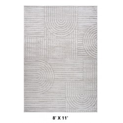 NEW  8' X 11' Gray and Ivory Abstract Distressed Area Rug