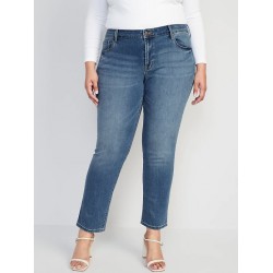 NEW SIZE 28 (PLUS SIZE) OLD NAVY WOMEN'S Mid-Rise Power Slim Straight Jeans