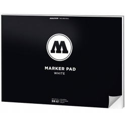 new Molotow Marker Pad White A3 - Molotow Marker Pad in A3-format (420 x 297 mm). The pad contains 50 sheets of white acid-free 90 gram paper