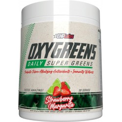 NEW EXP: NOV/22/2025 - EHPlabs OxyGreens Super Greens Powder - Spirulina & Chlorella Superfood, Green Juice Powder & Greens Supplements with Prebiotic Fibre, Antioxidants & Immunity Support, 30 Serves (Strawberry Margarita)