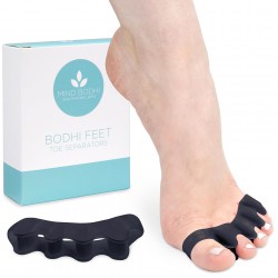 NEW Mind Bodhi Toe Separators - Correcting Bunions and Restoring Toes to Their Original Shape - For Men and Women - Toe Spacers Bunion Corrector – Black