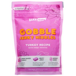 NEW BBD: 03/08/2025 - BARK EATS Gobble Jerky Nibbles - TURKEY RECIPE WITH SWEET POTATO 114G