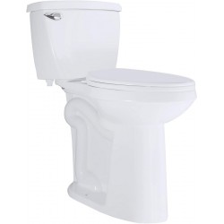 NEW SouNor SN1088 Elongated Two Piece Toilet 1.28 GPF Extra 21 Tall Bowl Comfortable Right Seat Height Soft Closing Seat White