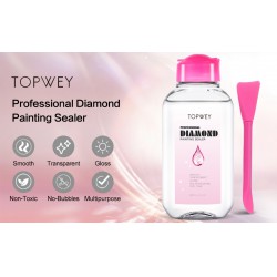 NEW 125ML Diamond Painting Sealer, Topwey Diamond Painting Adhesive with Applicator Helps retain Your Diamond Sparkle，Also Applicable to Puzzles for Adults