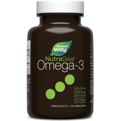 NEW EXP: 07/2025 - 60 SOFTGELS Nature's Way NutraSea Omega 3 Softgels – 1250 mg EPA + DHA - Cardiovascular & Brain Health - Omega 3 Fish Oil Supplement - Fresh Mint flavour, 60 Softgels