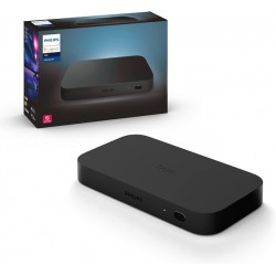 LIGHTLY USED  Philips Hue Play HDMI Sync Box, HDMI 4K Splitter, 4 HDMI in 1 Out, Lighting for TV Entertainment & Gaming Compatible with Alexa Google Assistant and Apple HomeKit, Black