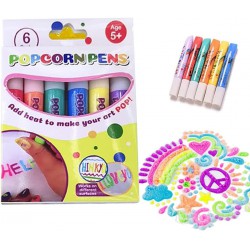 NEW - Magic Puffy Pens, Puffy Bubble Pen Puffy 3D Art Safe Pen, Magic Popcorn Pens, Magic Colour DIY Bubble Popcorn Drawing Pens for Greeting Birthday Cards Kids (6pck)