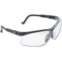 NEW Uvex by Honeywell S3200 Genesis Wraparound Safety Glasses, Black Plastic Frame, Clear Lens