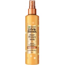 NEW Garnier Whole Blends Heat Protectant Spray for Damaged Hair, Sulfate Free, Prevents Breakage, Hair Honey Milk Spray, 250ml