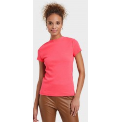 NEW LARGE Women's Short Sleeve Ribbed T-Shirt - a New Day