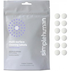 NEW Simplehuman Multi-Surface Cleaning Tablets, Eco-Friendly, Safe Around Kids & Pets, Watermint Lavender Scent, 12 Pack Tablets (Makes 72 Oz Of Spray Cleaner)