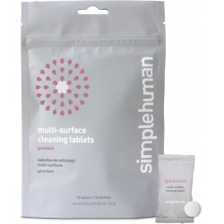 NEW simplehuman Multi-Surface Cleaning Tablets, Eco-Friendly, Safe Around Kids & Pets, Geranium Scent, 12 Pack Tablets (Makes 72 oz of Spray Cleaner)