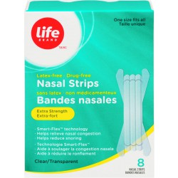 NEW 8/PACK Life Brand NASAL STRIPS CLEAR Extra Strength