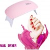 NEW Gel UV LED Nail Lamp, 2 Colors Sun Mini Nail Dryer 6W UV Gel Polish Curing LED Lamp Portable Manicure Tool(Pink)