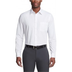 NEW XL Van Heusen Men's Dress Shirt Regular Fit Poplin Solid, White, 17.5 Neck 34-35 Sleeve