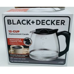 NEW BLACK+DECKER 12-Cup Replacement Carafe with Duralife Construction, Glass, GC3000B