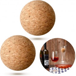 NEW Wine Cork Ball Wooden Cork Ball Stopper for Wine Decanter Carafe Bottle Replacement (2 Pieces,2.1 Inch/ 5.5 cm)