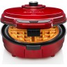 NEW Chefman Anti-Overflow Belgian Waffle Maker w/ Shade Selector, Temperature Control, Mess Free Moat, Round Iron w/ Nonstick Plates & Cool Touch Handle, Measuring Cup Included, Red