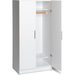 NEW  Prepac Armoir, Elite 32W x 35H x 20D White Wardrobe Closet & Cabinet - Functional Clothes Storage with Hanging Rail, Armoire Wardrobe - WEW-3264