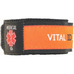 NEW Vital ID Medical ID Wrist Band Size XS (Orange)