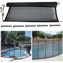 NEW  Togarhow 4ft x 12ft Removable Pool Fence, Safety Fence Door, Black DIY Pool Mesh Fencing Protect Gate for Outdoor Inground Pools & Above Ground Pool