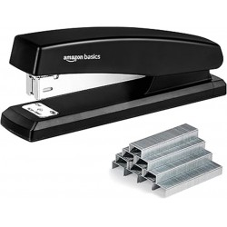 NEW - Amazon Basics Office Stapler with 1000 Staples - Black