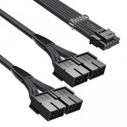 NEW - Agtray SLEEVED RTX 4090 4080 PCI-e 5.0 Extension Cable, 12VHPWR 16Pin(12+4) Male to 4x8Pin Female Cord