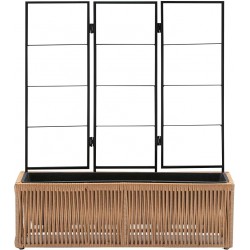 NEW Grapevine PL10182 Resin Wicker Planter with Trellis, Light Brown and Black