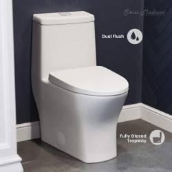 NEW Swiss Madison Swiss Madison Sublime II Compact One Piece Round Toilet