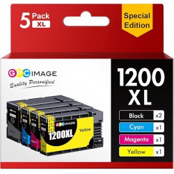 NEW GPC Image Compatible Ink Cartridge Replacement for Canon PGI-1200XL PGI-1200 XL 1200XL to use with MAXIFY MB2320 MB2020 MB2720 MB2120 MB2050 MB2350 Printer (Black, Cyan, Magenta, Yellow, 5-Pack)