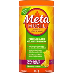 NEW EXP: 4/2026 - Metamucil, Premium Blend, Daily Psyllium Husk Powder Supplement, Sugar-Free with Stevia, 4-in-1 Fibre for Digestive Health, Orange Smooth Flavored Drink, 114 Servings