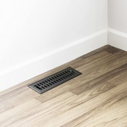 NEW Empire Register Co, Vent Cover - 2x10 inch, Modern Contemporary Design, Textured Black Finish, Heavy Duty Floor Vent Covers, Metal Damper Attached. Vent Covers for Home Floor only.