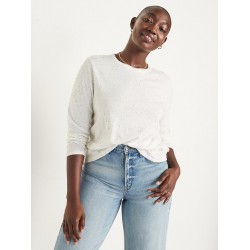 NEW 3X WOMEN'S EveryWear Crew-Neck Speckled Long-Sleeve T-Shirt | Old Navy