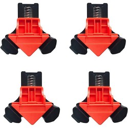 NEW 4PCS 90 Degree Right Angle Fixing Clip,Adjustable Single Handle Spring Loaded Right Angle Clamp, Corner Clip Fixer for Welding, Carpenter's clamp