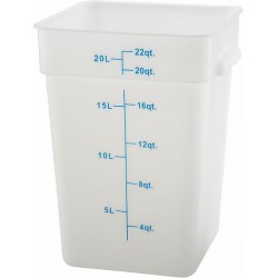 NEW Winco Square Storage Container, 22-Quart, White, Medium