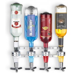 NEW  Final Touch 4-Bottle Wall Mounted Liquor Dispenser/Bar Caddy (FTA1804)