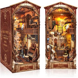 NEW DIY Book Nook Kits for Adults - Magic World Booknook Bookshelf Insert Decor Crafts for Adult - 3D Wooden Puzzles Dollhouse Kit Book Shelf Decor with LED - Birthday Gift Home Decor for Adults