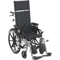 NEW  Drive Medical Viper Plus Lightweight Reclining Pediatric Wheelchair with Elevating Leg Rests and Flip-Back Detachable Arms, Black