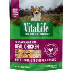 NEW BBD: OCT/1/2026 - VitaLife 750 g Sweet Potato & Chicken Twists, All Natural Dog Treats